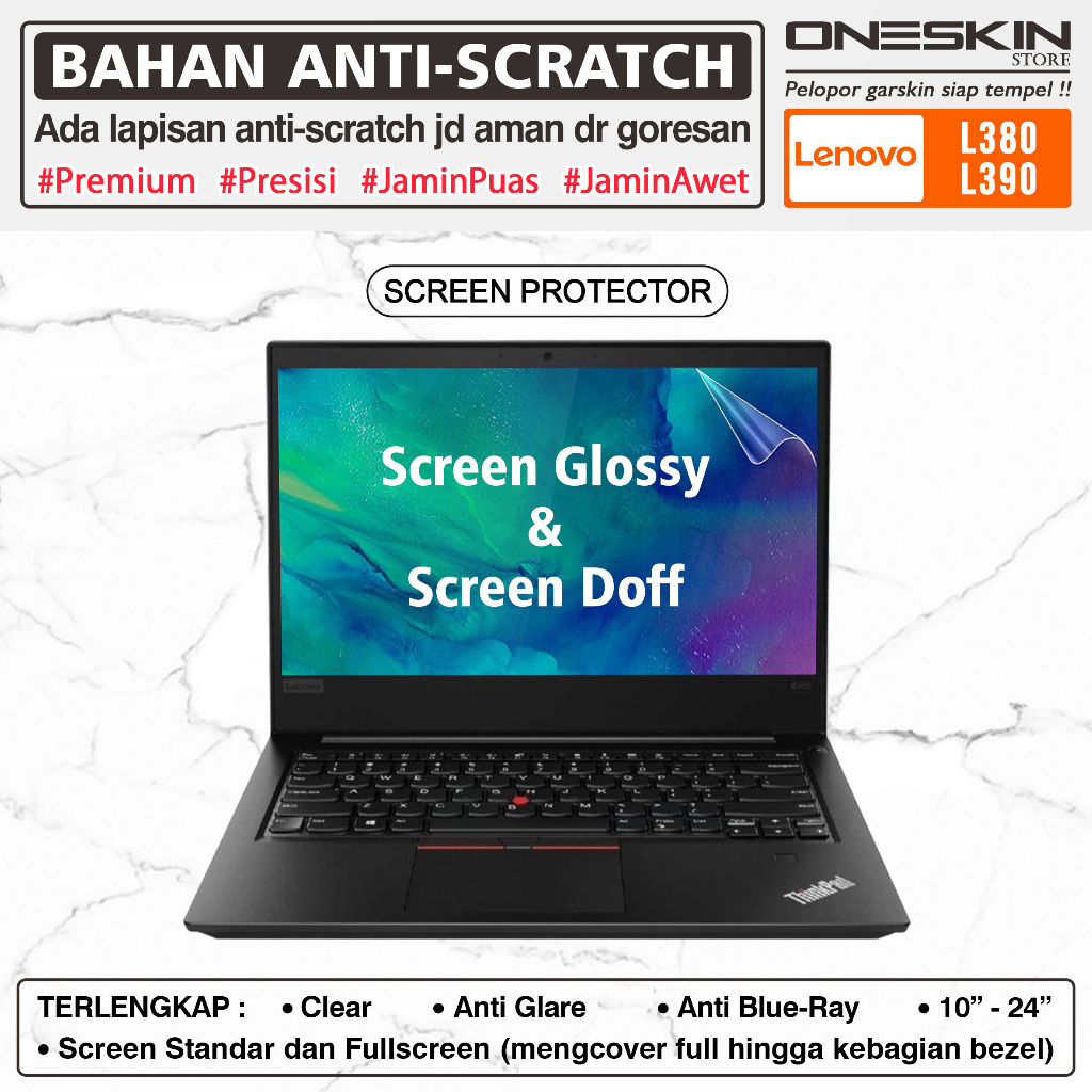 LAYAR ฟิล์มกันรอยหน้าจอเข้ากันได้กับ Lenovo ThinkPad L380 L390 Glossy Doff Anti Blueray
