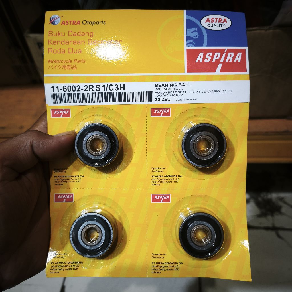 Aspira Bearing 11-6002-2RS1/C3H Original Astra Warranty