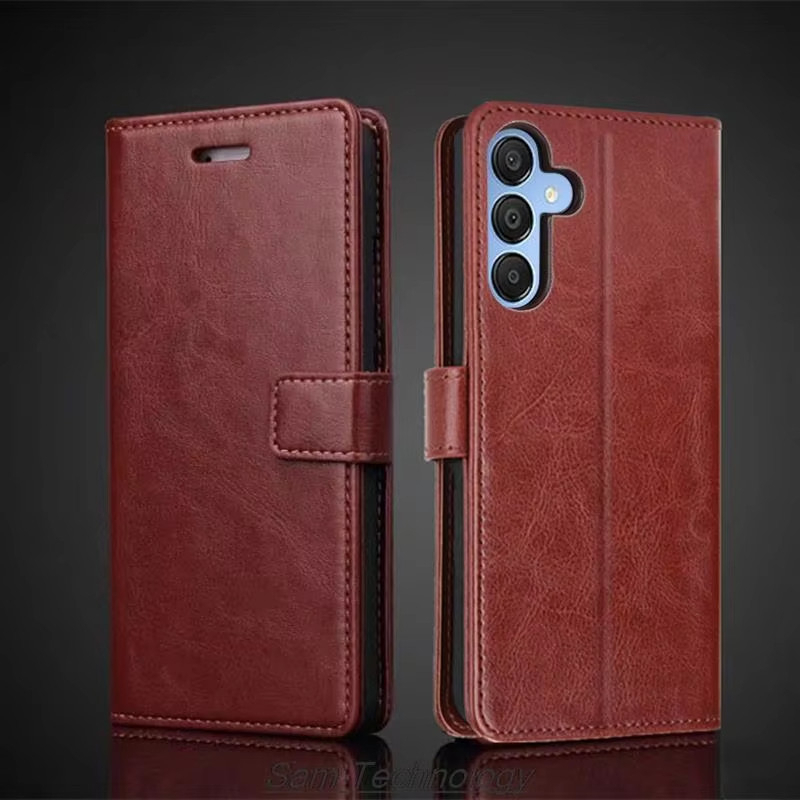 [ Vivo Y01 / Y02 / Y02T / Y02S / Y03 / Y1S ] Viseaon Leather Flip Case Book Model Open Close Leather