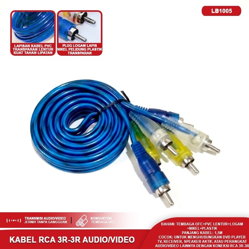HDMI/HDMI TO 3RCA/RCA 2R-2R/3R-3R OFC เสียง/วิดีโอ Stero สายเกรดสูงสีดําและโปร่งใส
