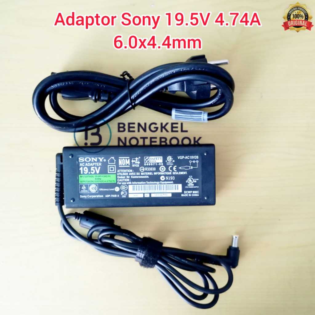 Sony 19.5V 4.74A 6.0x4.4 MM 6.5x4.4 MM อะแดปเตอร์ชาร์จ