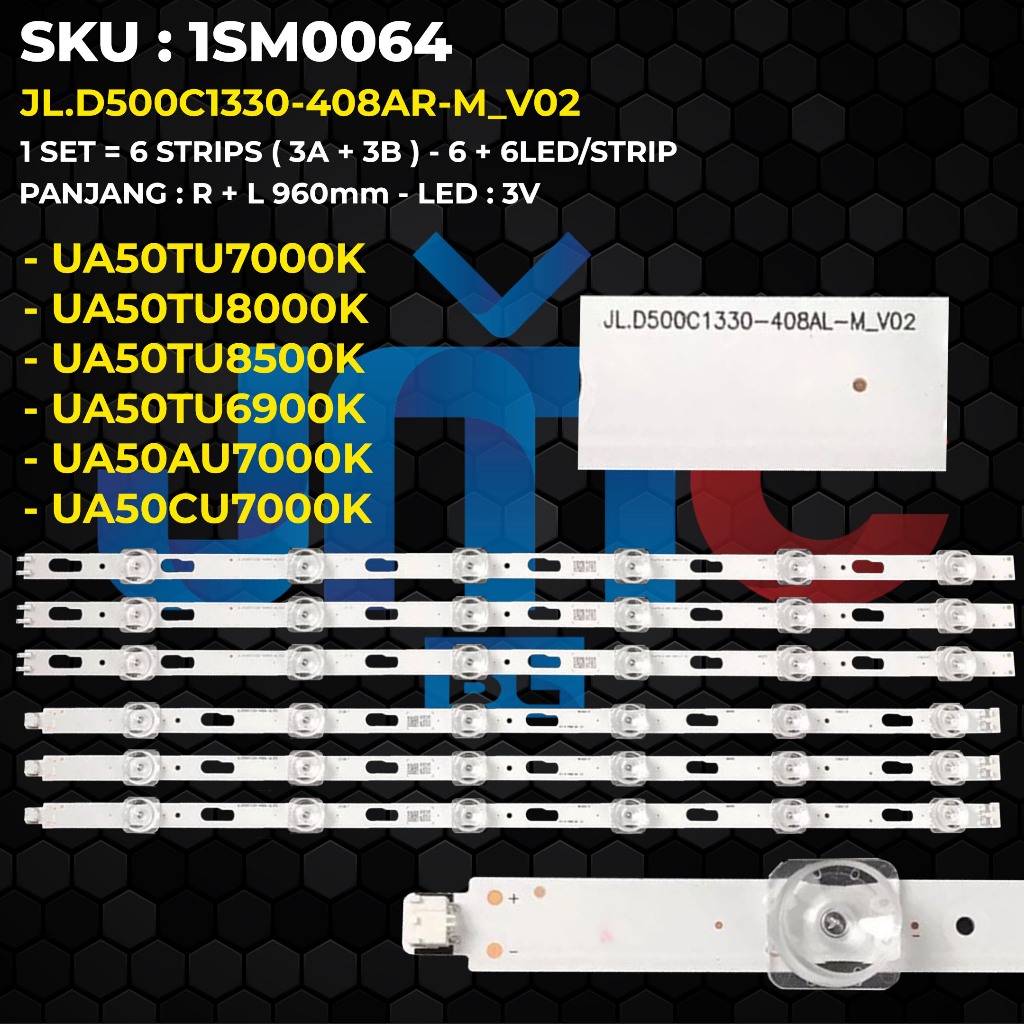 SAMSUNG ไฟแบ็คไลท์ทีวี 50 นิ้ว UA50TU7000 UA50AU7000 UA50CU7000K UA50TU8000 UA50TU8500 UA50TU6900 JL