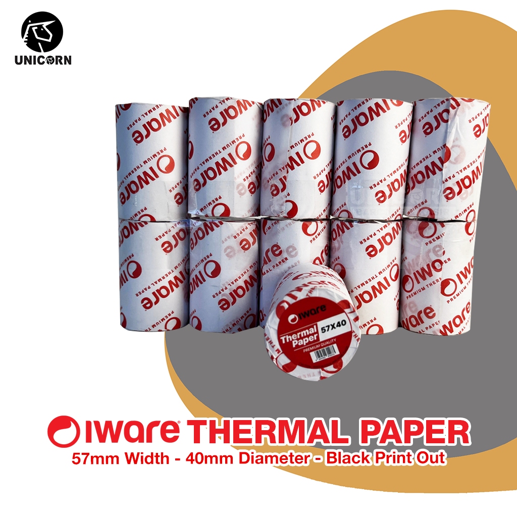 เครื่องพิมพ์กระดาษแคชเชียร์ - IWARE กระดาษความร้อน 57x40mm 57x40 mm 57 x 40 mm