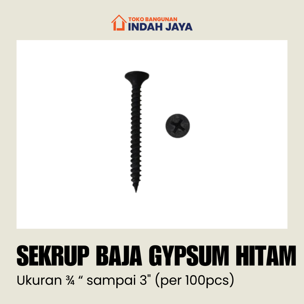 สีดํา GYPUM STEEL SCREWS DRYWALL SCREW (PRICE PER 100 ชิ้น)