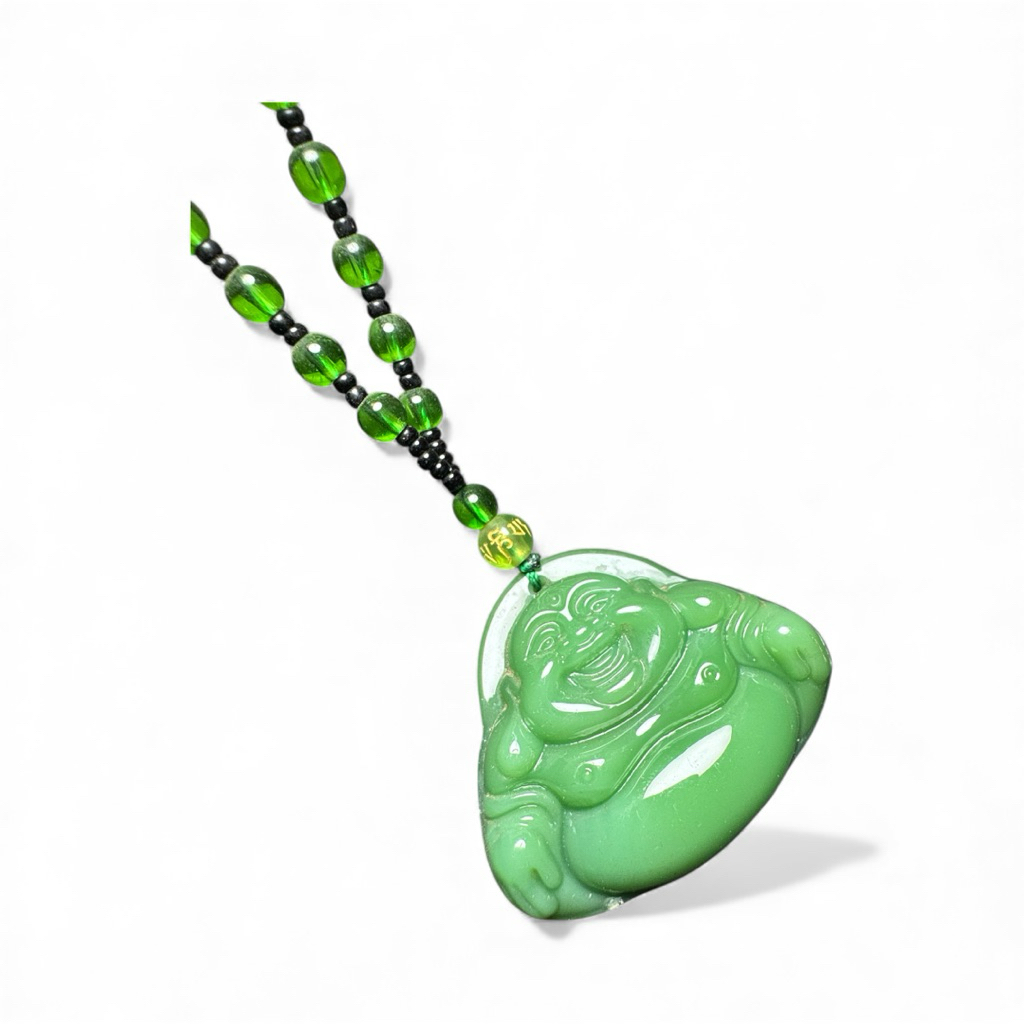HIJAU สร้อยคอจี้ budha หยกสีเขียวธรรมชาติ | GL5-325