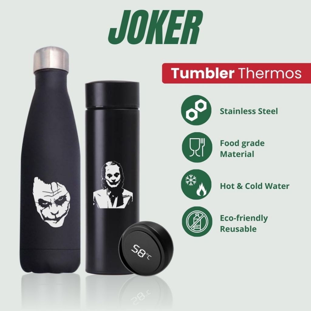 TERMOS JOKER - TUMBLER THERMOS การออกแบบโลโก้ JOKER อันไหน