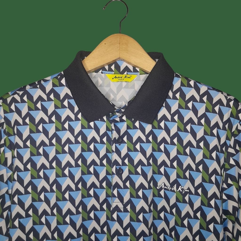 ANDRE KIM AOP GOLF เสื้อยืดกีฬาคอปกผู้ชาย เสื้อกีฬาผู้ชาย
