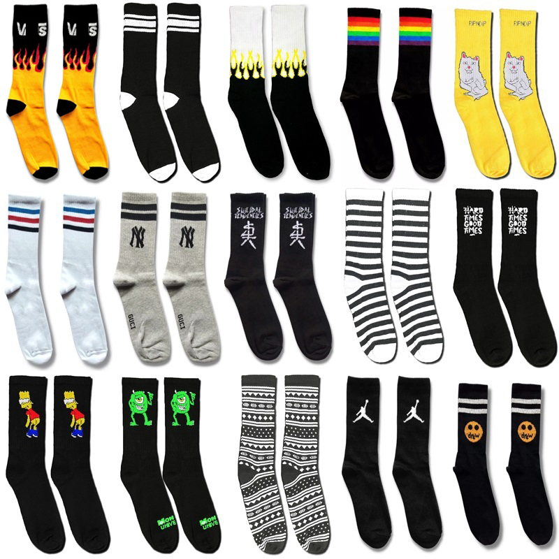 WIJAYA SOCKS Mens Long Skate Motif Oldschool SOCKS