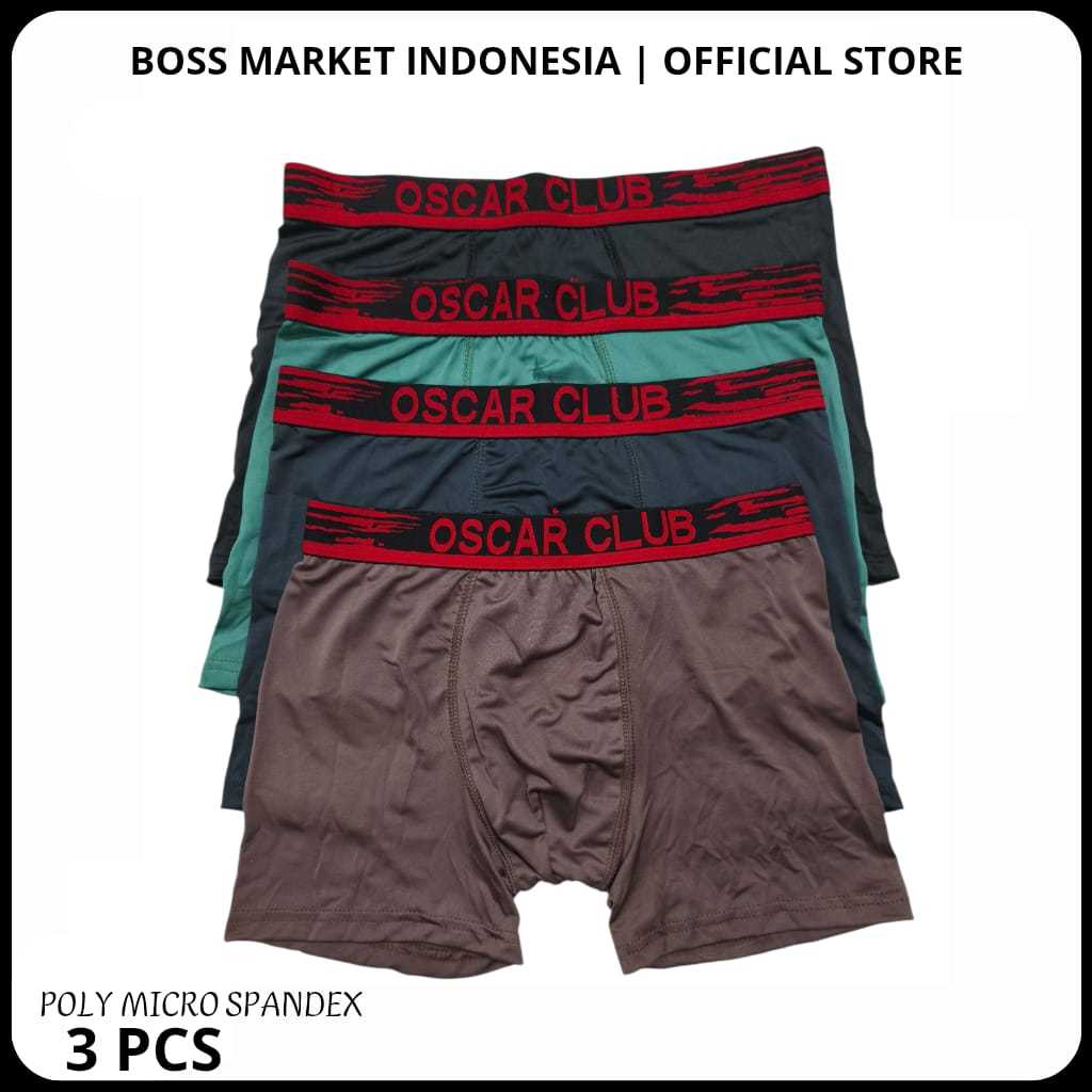 Oscar Club 010 กางเกงบ็อกเซอร์ผู้ชาย - วัสดุเนื้อนุ่ม 3 ชิ้น / บ็อกเซอร์ผู้ชาย / บ็อกเซอร์ Oscar Clu
