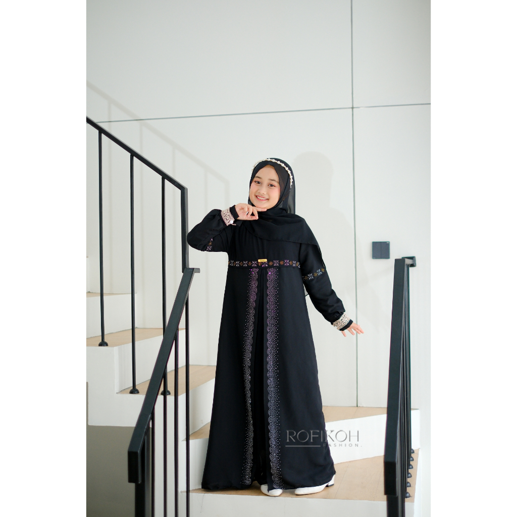 Misha Crinkle Airflow Mix Brukat Tille Gamis Brukat เด็กรุ่นล่าสุด 2026 Misha ชุดปาร์ตี้สาวน่ารัก