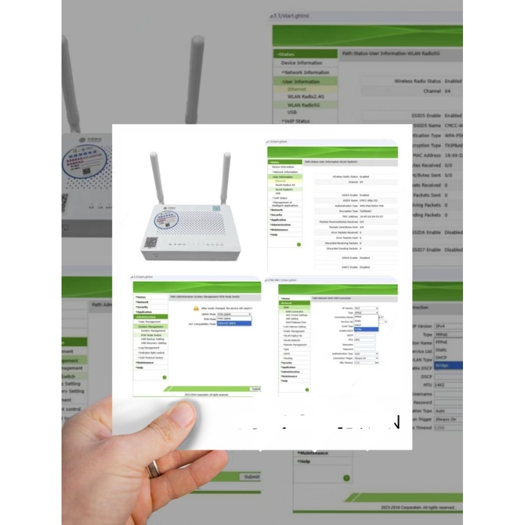 Xpon dual band h1s-2 รองรับ uplink lan