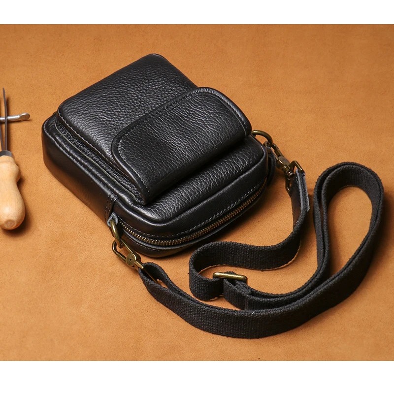 GURO Premium Genuine Leather Bag - Technical Daily Sling Bag (หนังแท้วัสดุ)