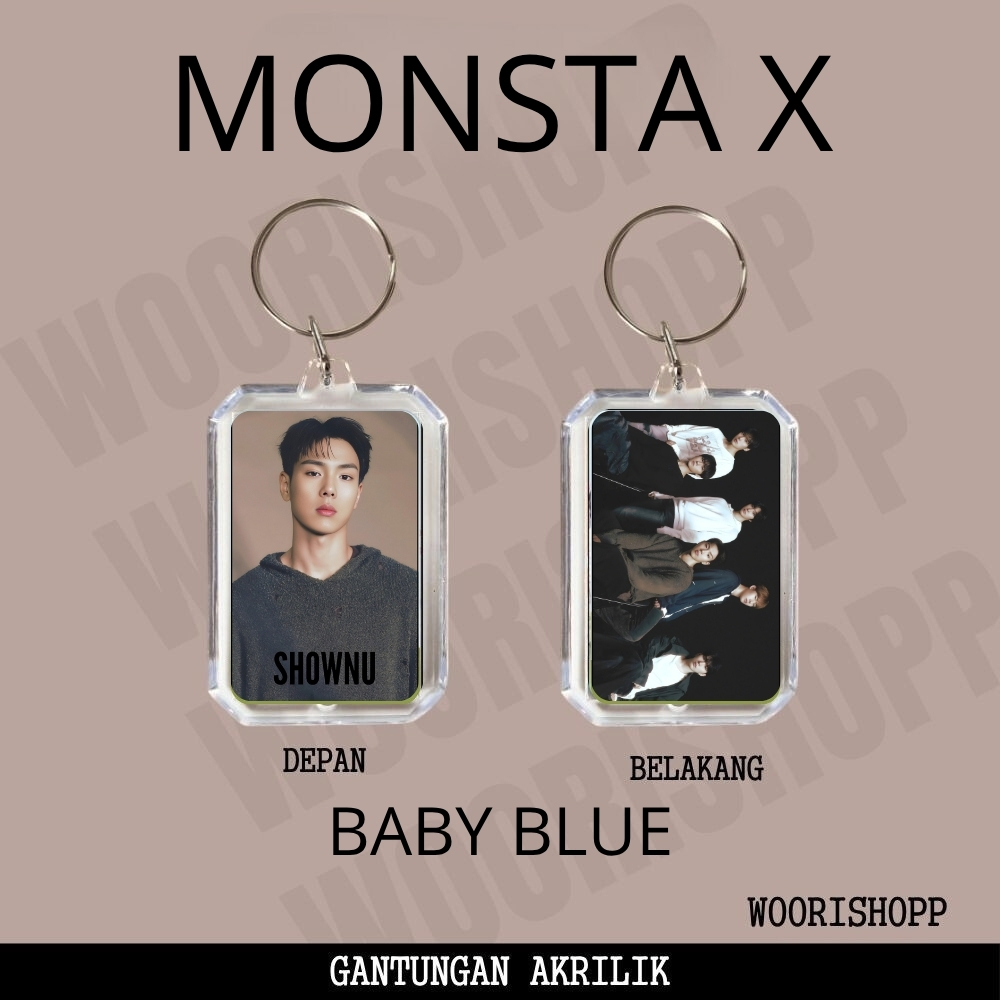 GANTUNGAN MONSTA X BABY BLUE พวงกุญแจอะคริลิก KPOP UNOFFICIAL HYUNGWON KIHYUN พวงกุญแจอะคริลิก