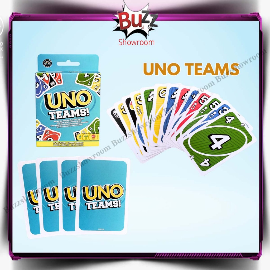 Uno Teams Mattel การ์ดเกมเล่นเกมทีมการ์ด