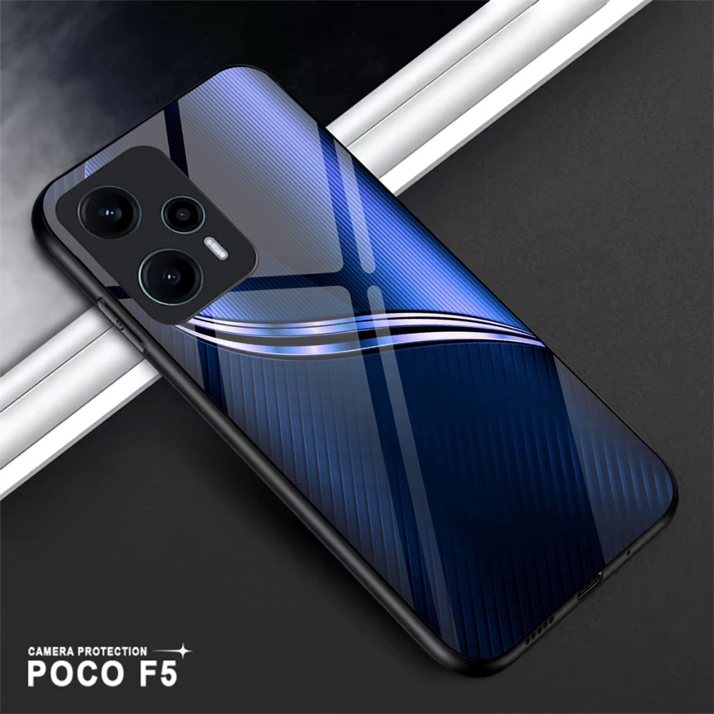 HP Glossy Glass Glitter Case สําหรับ POCO F5 POCO F1 POCO F3 POCO F4 POCO F6 POCO F7 ล่าสุด - แฟชั่น