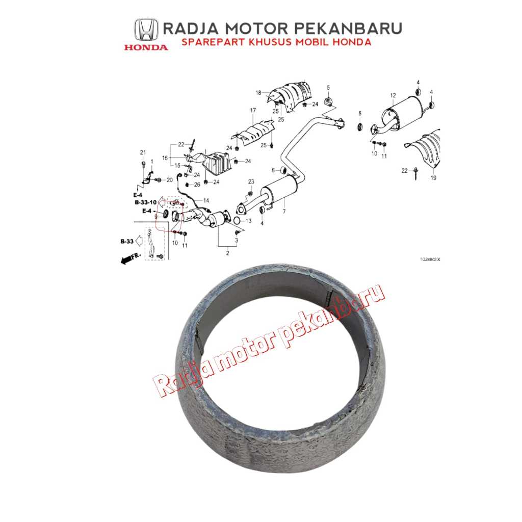 ปะเก็นการเชื่อมต่อไอเสียสําหรับ Brio Brv Hrv Freed Mobilio Jazz Ge8 Gk5 City Gm2 Gm6 18229-TF