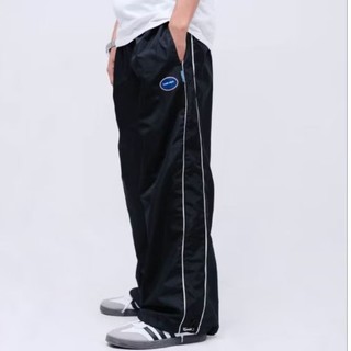 Logic.style Celana Panjang Baggy Pants Polos Gesper Pungsional Longgar Pria/Wanita Hitam K660 Perasut Waist Selip ||