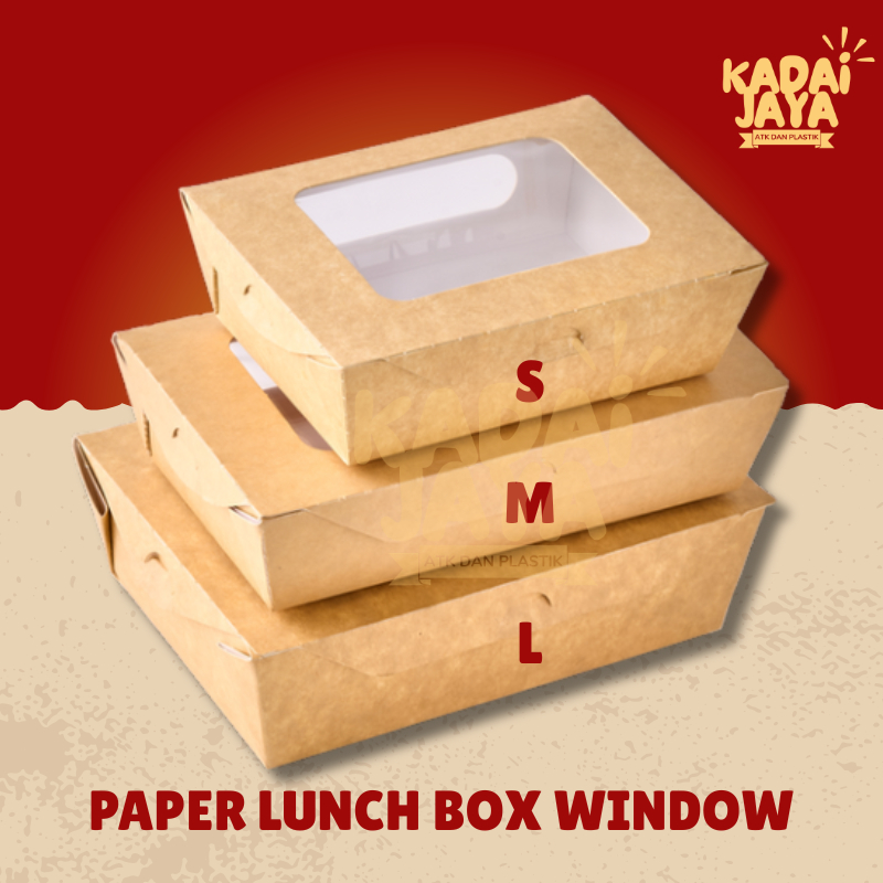 PAPER LUNCH BOX KRAFT SML WINDOW / PAPER LUNCH BOX KRAFT BROWN WINDOW / BROWN RICE BOX SLIP