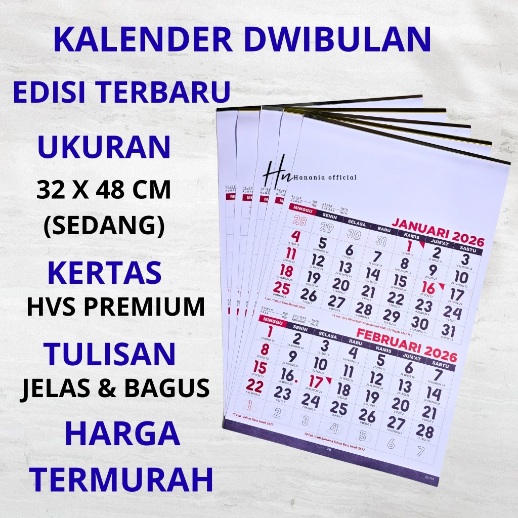ใหม่ล่าสุด 2-MONTH DWIBULAN AO CALENDAR 2026/ 2-MONTH CALENDAR