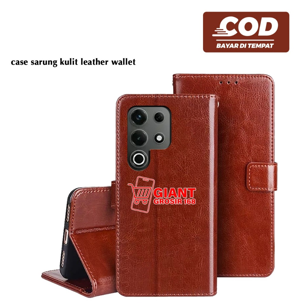 Flip Case Leather Book Case Leather Material + Wallet Case Itel S26 Ultra
