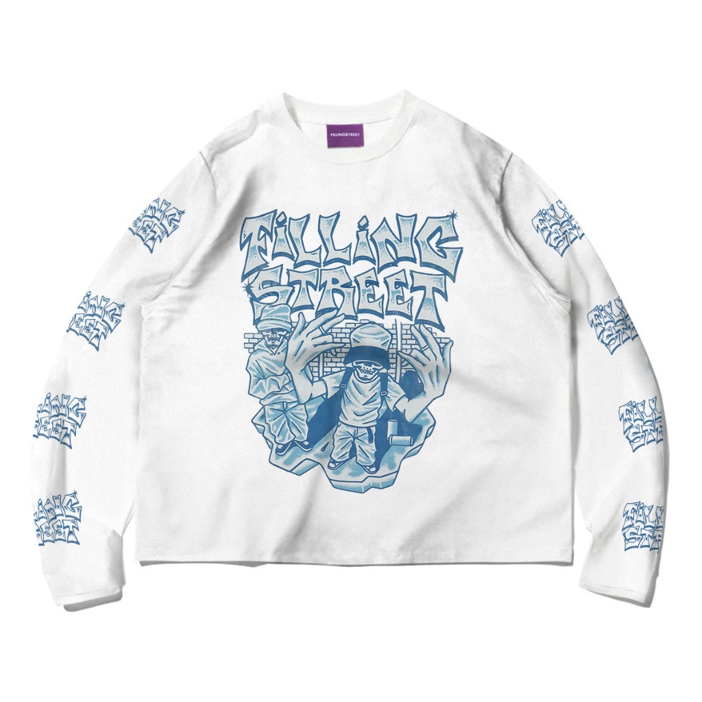 Ready Fillingstreet Fellow เสื้อยืดสีขาว Basic Long-leeve เสื้อแขนยาว Unisex