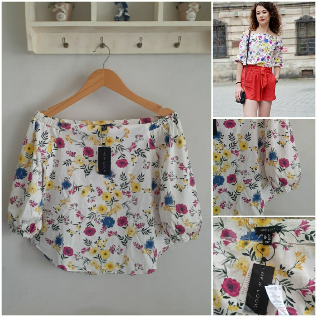 (พรีเมี่ยม) New Look blouse flower sabrina New