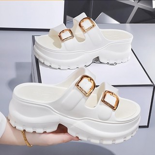 ATNIS Sandal Wedges Wanita Karet EVA Tebal Anti Slip Anti Air Kekinian Import Sendal Model Korea