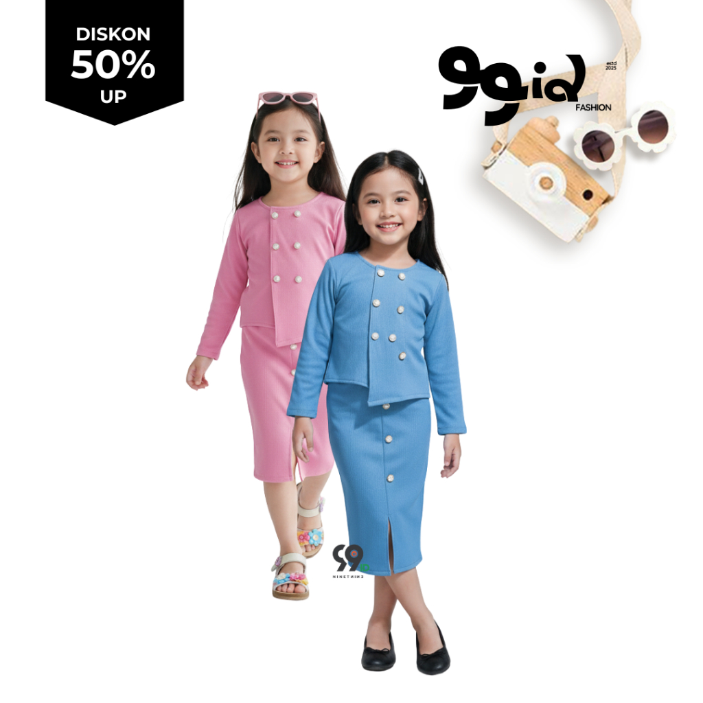 ONESET JIWON ชุดเสื้อผ้าเด็กผู้หญิงทําจากญี่ปุ่น วัสดุถัก อายุ 1-6 ปี