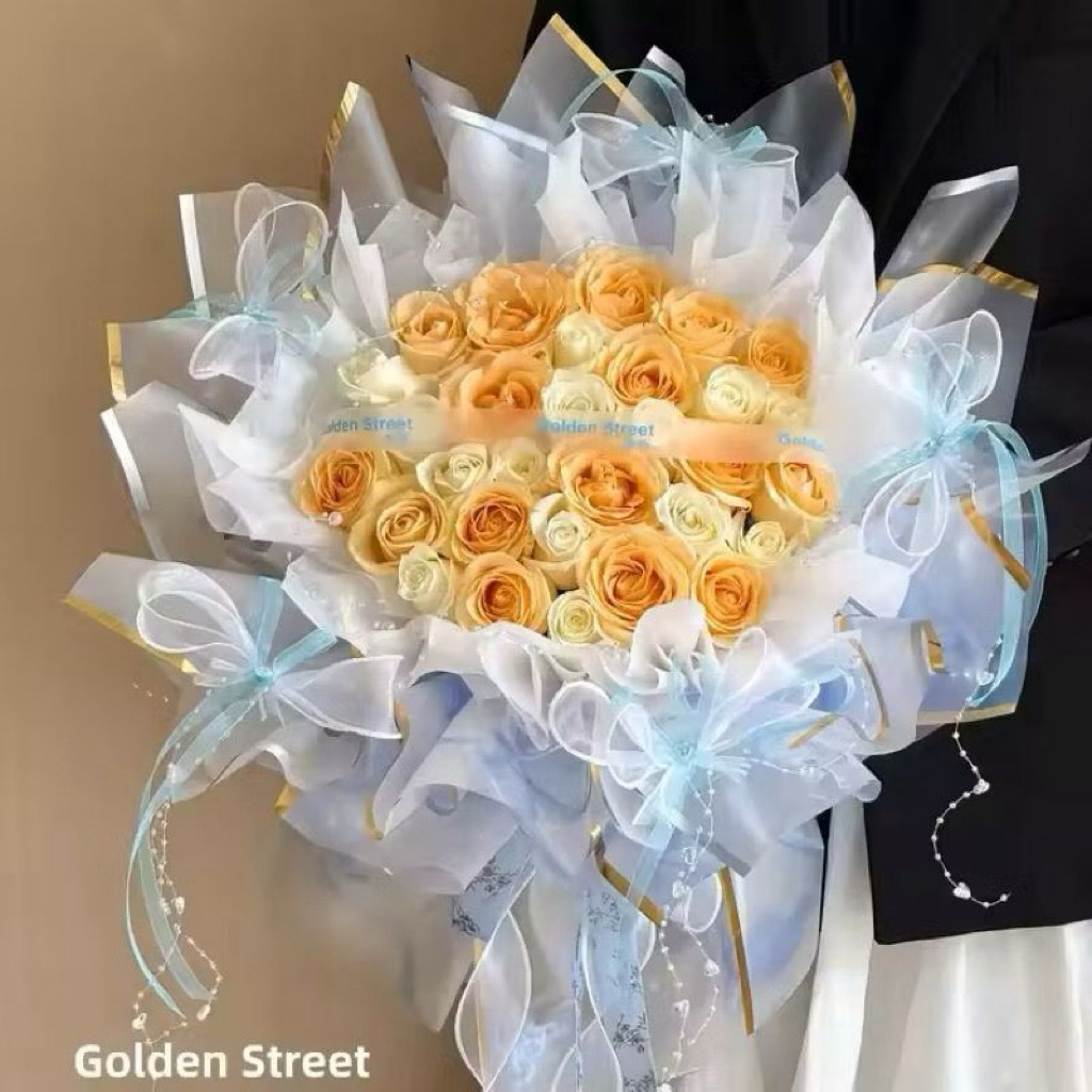 [5 แผ่น] FLOWER WRAPPING PAPER CELLOPHANE RETAIL FLOWER BOUQUET PAPER HAND BOUQUET Aurora