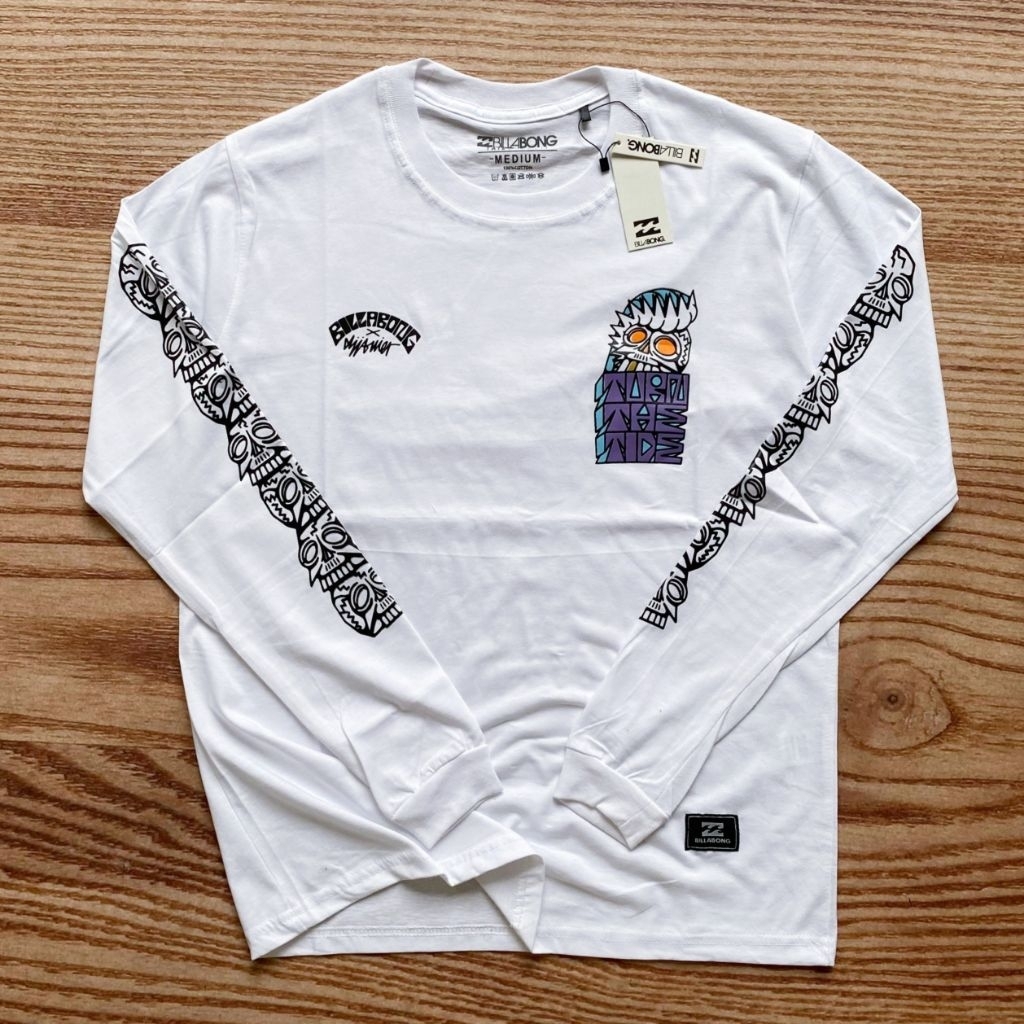 KATUN เสื้อยืดโต้คลื่นยาวสําหรับผู้ชายและผู้หญิง BLB P448 สีขาว Distro Reglan เสื้อยืดผ้าฝ้ายแขนยาว