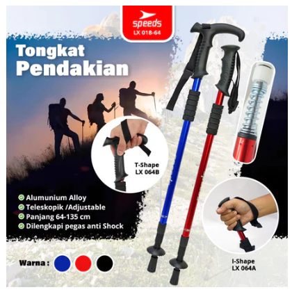 TREKING SPEEDS Mountain Trekking Pole Tracking Pole L Handle Camping/ Hiking Stick Climbing 018-64