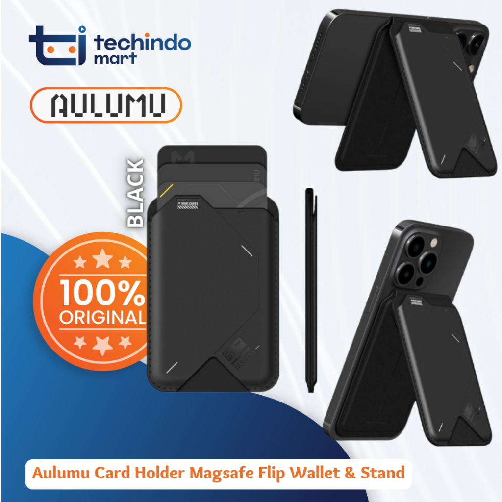 Magsafe Aulumu Vegan Leather Magnetic Flip Wallet Stand