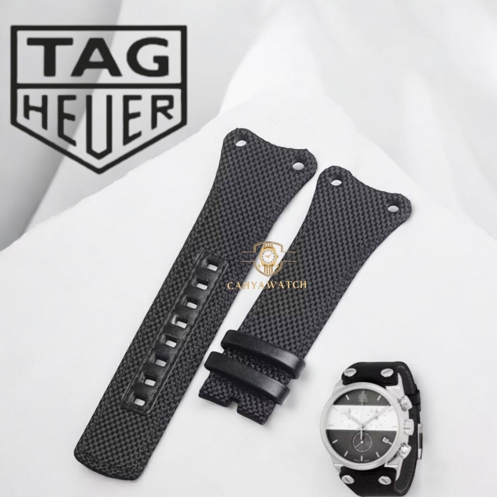 Canvas Leather Watch Strap Tag Heuer Mclaren Mercedec Strap Tag Heuer ขนาด 30mm