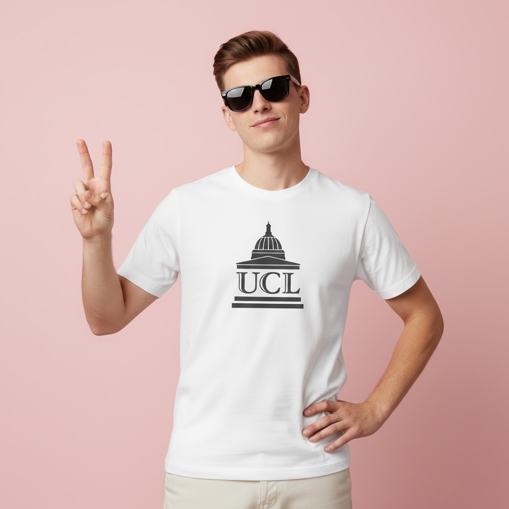 Kaos T-Shirt Premium UCL University College London England ผ้าคอตตอนแขนสั้นและแขนยาว