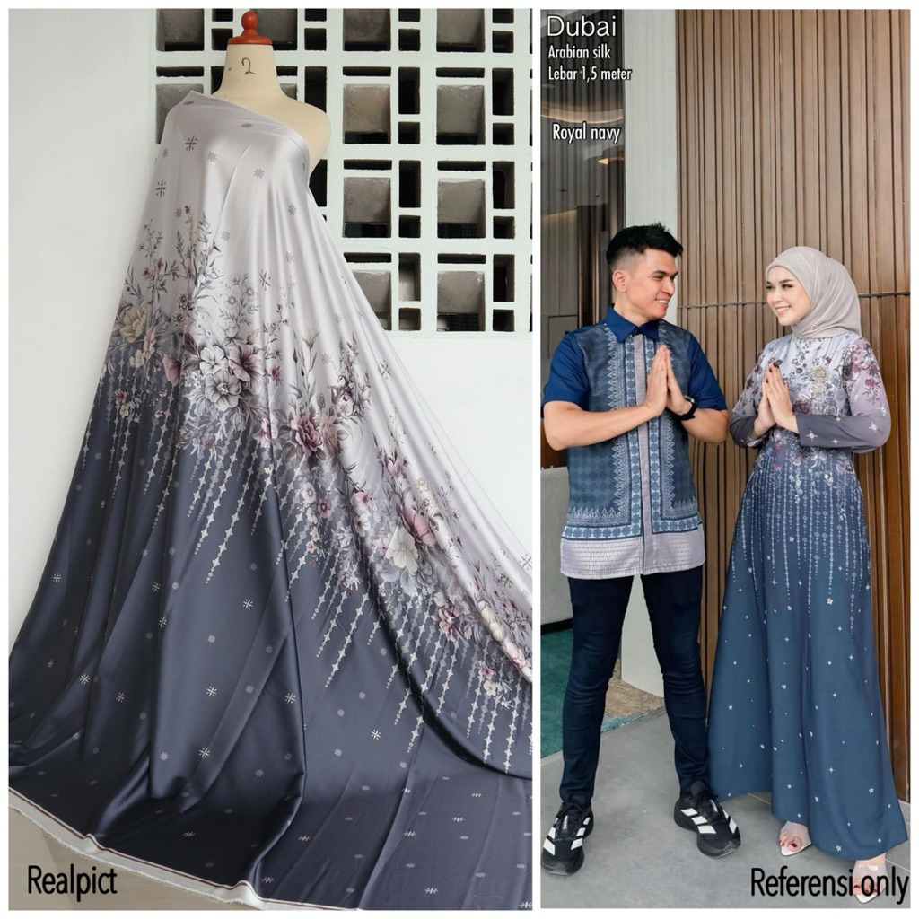 ผ้าไหมอาหรับ | DUBAI DUBAI | ผ้าลายดอกขอบ | ผ้าหรู