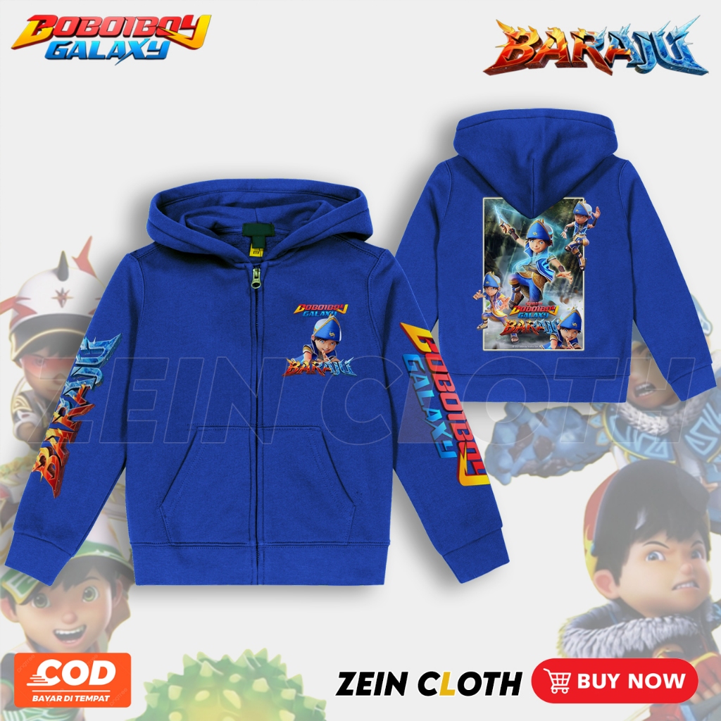 BoboiBoy Galaxy Baraju BoboiBoy Polite เสื้อแจ็คเก็ตมีฮู้ดเด็ก / BobiBoy Polite เสื้อแจ็คเก็ตมีซิปสํ