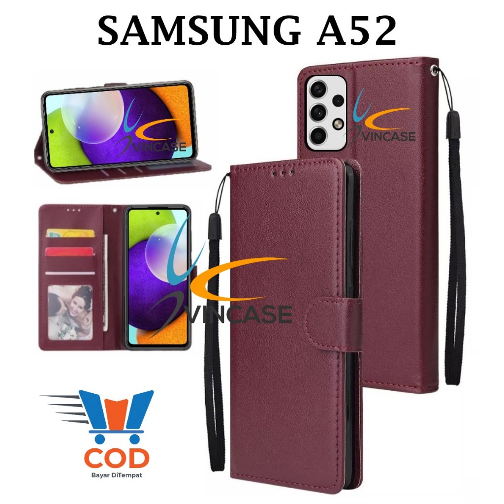 SAMSUNG A52 FLIP LEATHER CASE PREMIUM - FLIP WALLET CASE LEATHER สําหรับ SAMSUNG A52 - WALLET CASE |