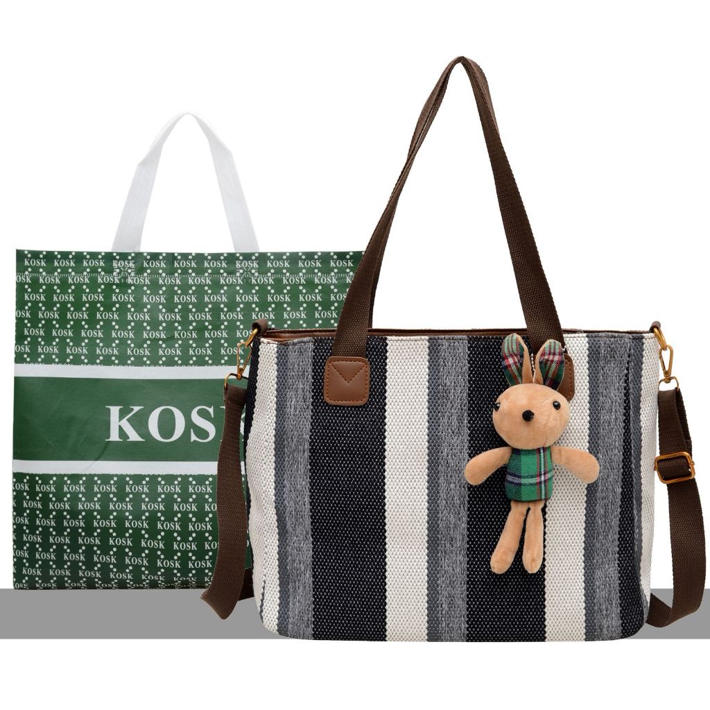 KOSK Womens Fashion 2-in-1 Multifunctional Trendy Shoulder Tote Bag - 2340