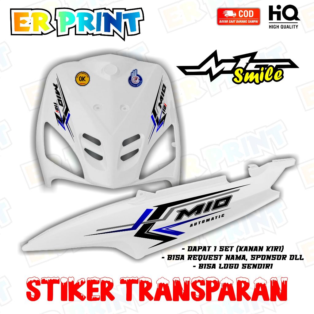 Mio Smile สติกเกอร์โปร่งใส Anti-Fade Cool Striping Mio Smile Striping Yamaha Mio Smile Design RC110i