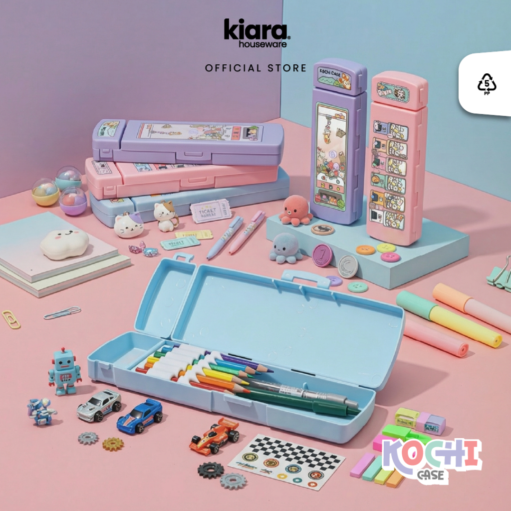 KIARA HOUSEWARE กล่องดินสอ Kochi สําหรับที่เก็บเครื่องเขียนระดับประถมศึกษาและอนุบาล