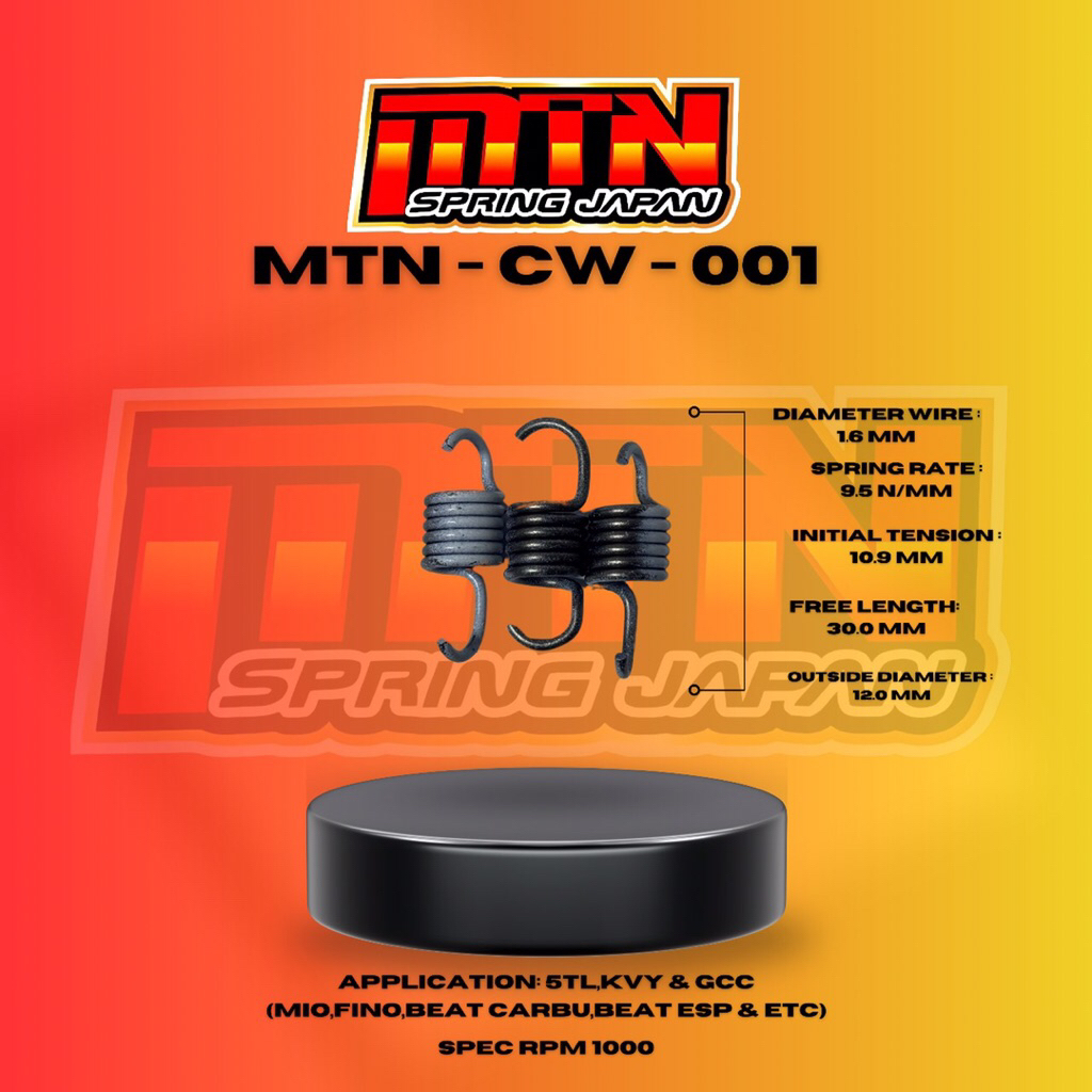 CENTRI SPRING สําหรับ BEAT STREET, BEAT CARBON, ESP, MIO FINO, MTN SPRING CW 001 RPM 1000 & 1500 KC_