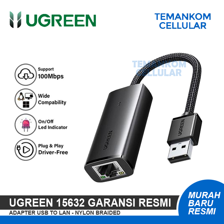อะแดปเตอร์ USB เป็น LAN ethernet UGREEN 15632 RJ45 LAN Adapter การรับประกันอย่างเป็นทางการ