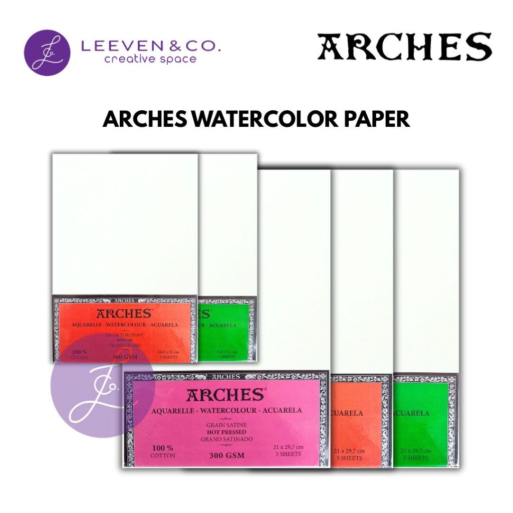 ARCHES WATERCOLOR PAPER A5 / A4 300 GSM HOT PRESS / COLD PRESS / ROUGH