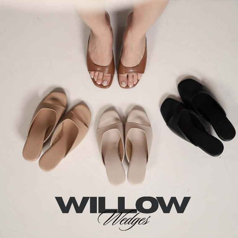 รองเท้า SAN VIN - ส้น WILLOW WEDGES | Wedges Block Heels Premium Basic Wedges Heels สําหรับผู้หญิง