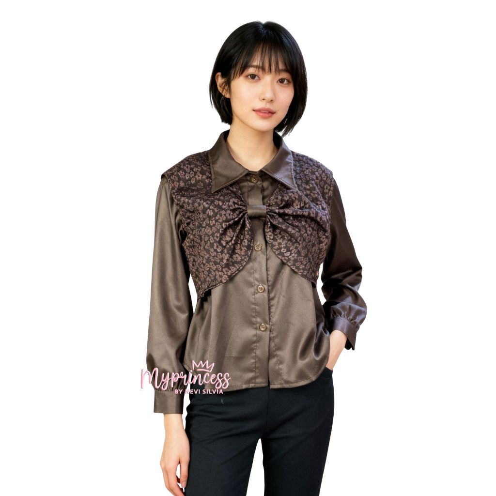 KEMEJA Gladys Toyobo Mix Jaguar เสื้อเชิ้ตลายนูนมีกระดุมสําหรับพยาบาล