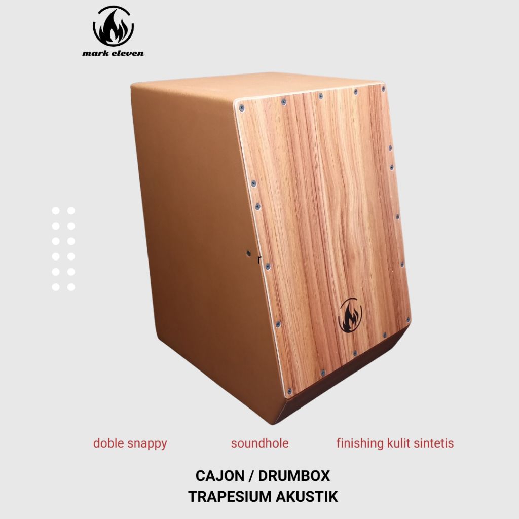 Cajon Trapezoid Cajon นั่ง/DRUMBOX อะคูสติกสี่เหลี่ยมคางหมูสีน้ําตาลเศรษฐกิจ