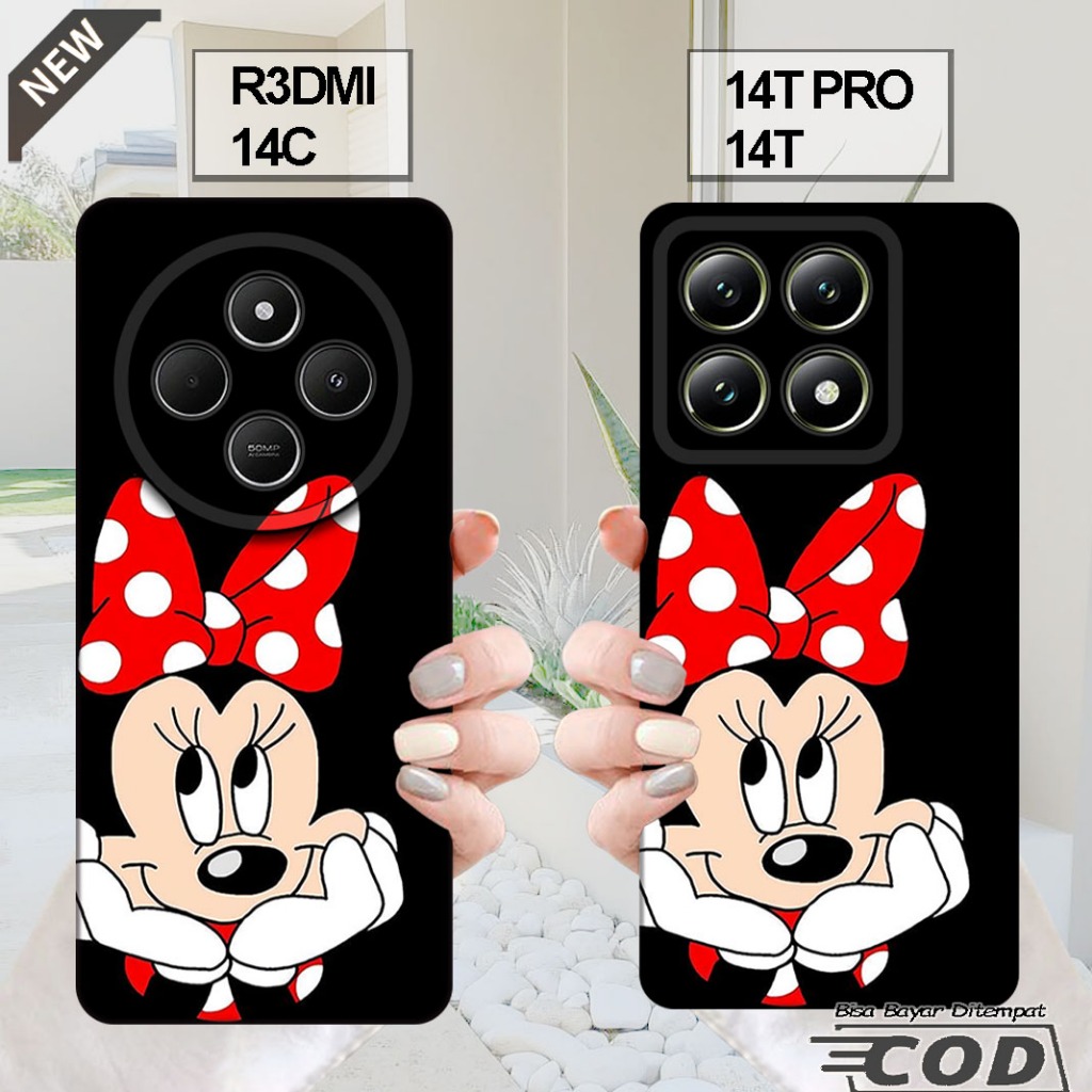 เคส XIAOMI REDMI 14C - เคส XIAOMI 14T - เคส XIAOMI 14T PRO _ปลอกซิลิโคนยืดหยุ่นใสสีดํา