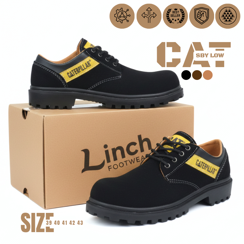 CAT SBY Mens Steel Toe Safety Shoes - Outdoor Tracking Adventure Field Work Safety Shoes - LINCH FOO