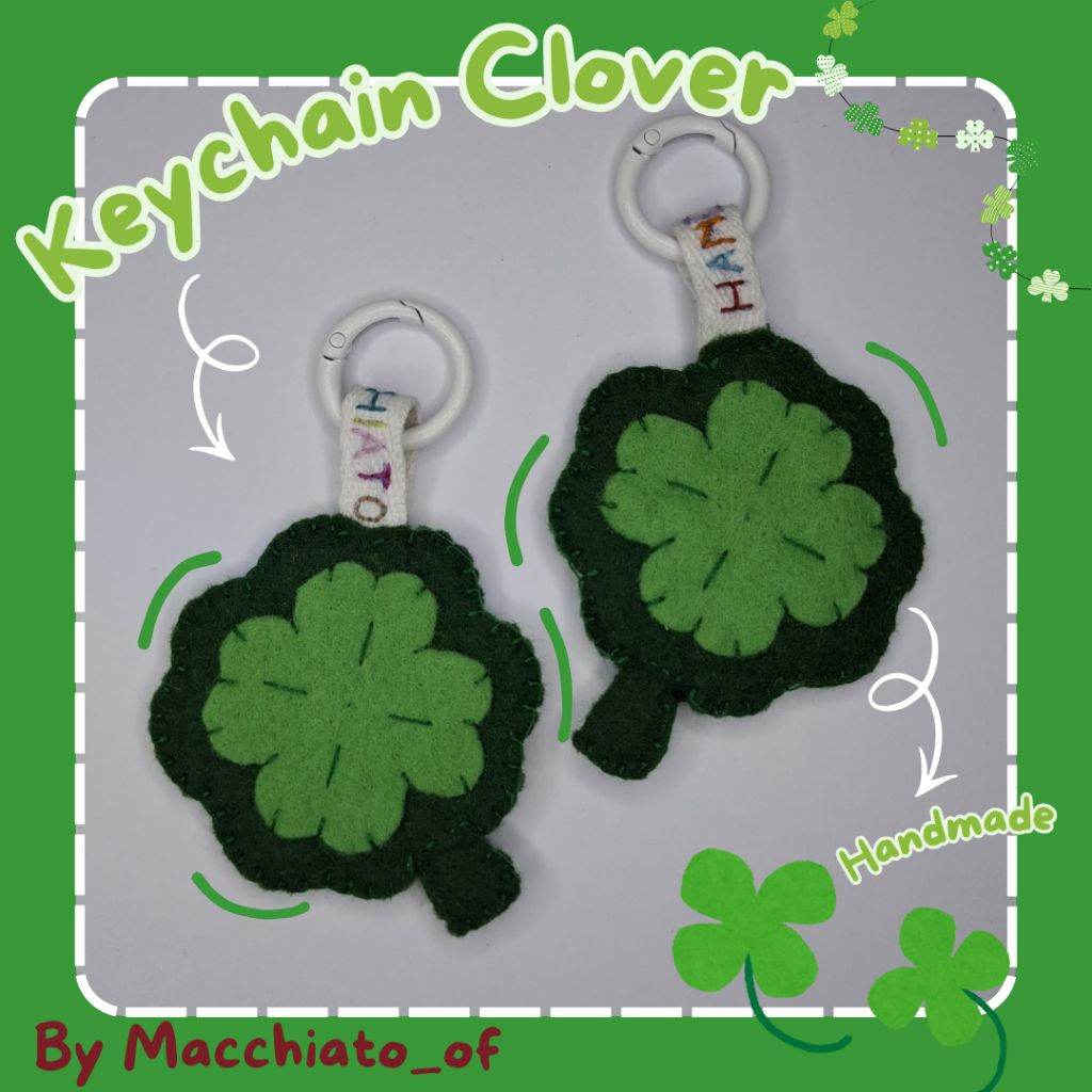 GANTUNGAN CLOVER KEYCHAIN - พวงกุญแจน่ารัก - พวงกุญแจ FLANNEL - CLOVER KEYCHAIN