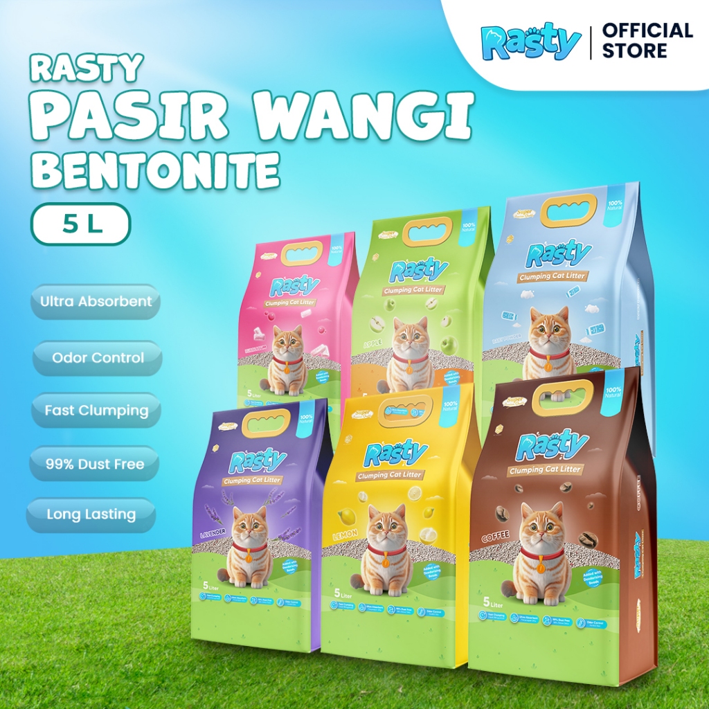 RASTY SAND 5L / RASTY CAT LITTER FRAGRANT CLUMPY CAT SAND